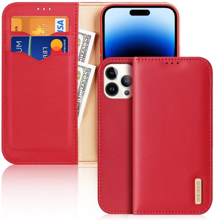 Apple iPhone 14 Pro Max DUX DUCIS Hivo Series Leather Case Cover (Red)