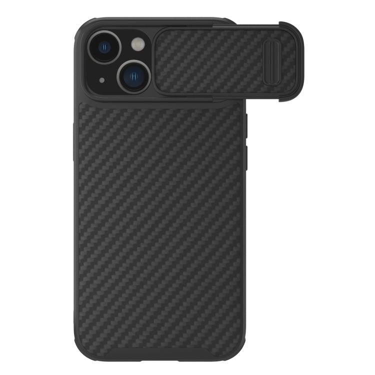 Apple iPhone 14 Plus NILLKIN Synthetic Fiber Camshield Phone Case Cover (Black)