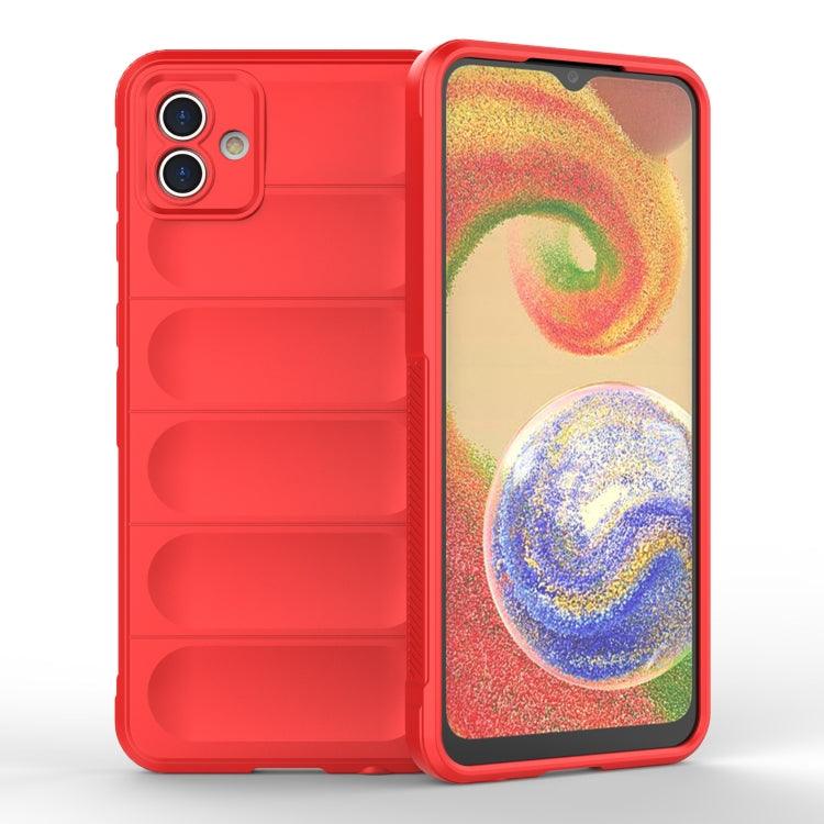 Samsung Galaxy A04 4G Magic Shield TPU + Flannel Phone Case Cover (Red)