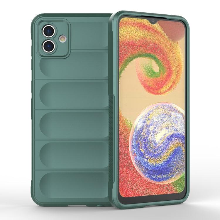 Samsung Galaxy A04 4G Magic Shield TPU + Flannel Phone Case Cover (Dark Green)