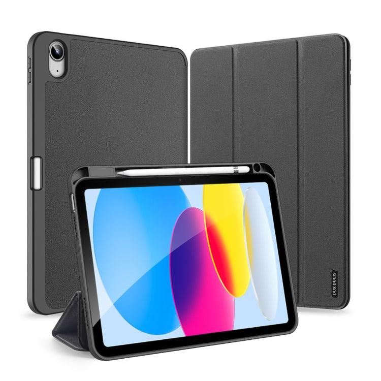 Apple iPad 10th Gen 10.9 2022 DUX DUCIS Domo Series Magnetic Flip Leather Tablet Case (Black)