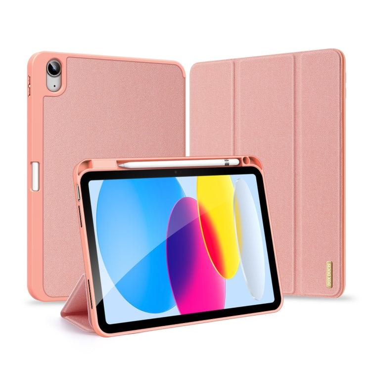 Apple iPad 10th Gen 10.9 2022 DUX DUCIS Domo Series Magnetic Flip Leather Tablet Case (Pink)