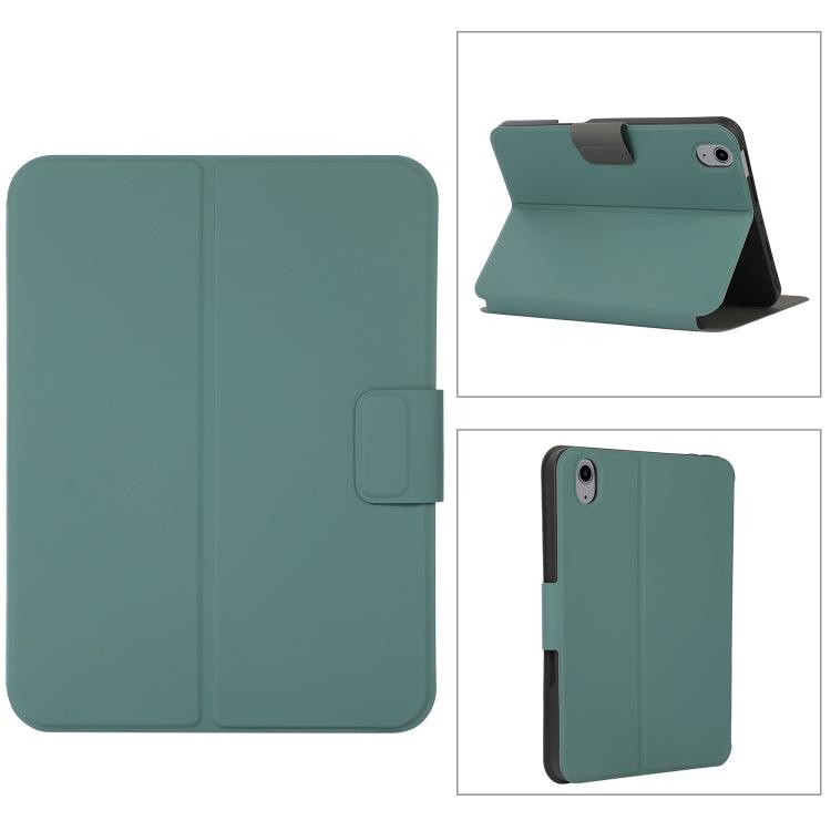 Apple iPad 10th Gen 10.9 2022 Magnetic Buckle Leather Tablet Case (Pine Needle Green)