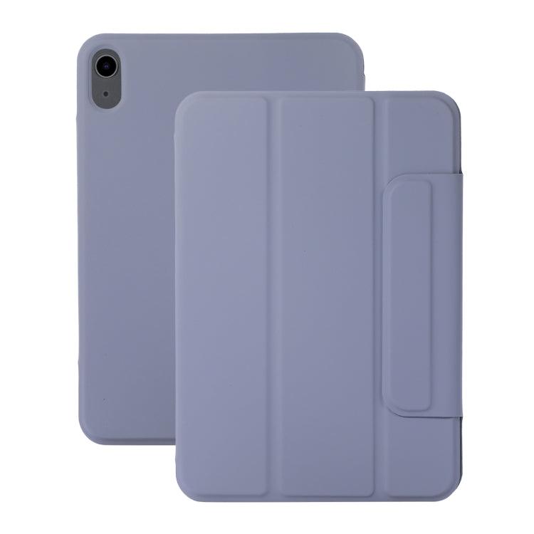 Apple iPad 10th Gen 10.9 2022 3-fold Magnetic Buckle Leather Smart Tablet Case (Lavender Gray)