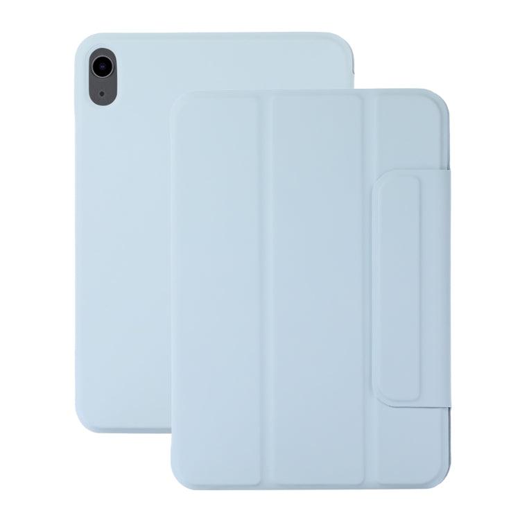 Apple iPad 10th Gen 10.9 2022 3-fold Magnetic Buckle Leather Smart Tablet Case (White Ice Blue)