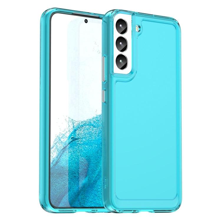 Samsung Galaxy S22 5G Candy Series TPU Phone Case Cover (Transparent Blue)