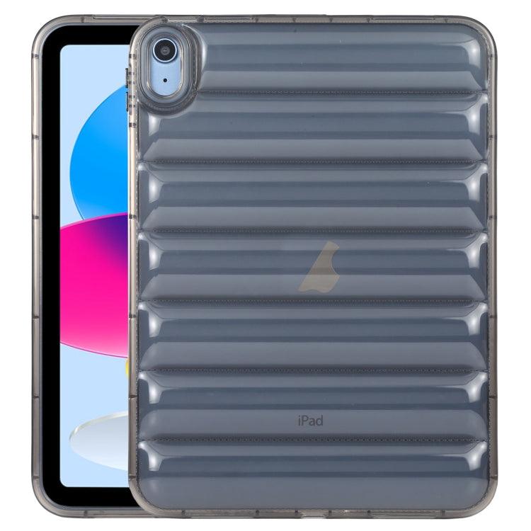 Apple iPad 10th Gen 10.9 2022 Eiderdown Cushion Shockproof Tablet Case (Transparent Black)