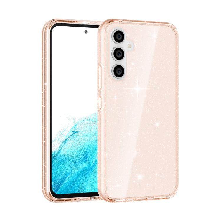 Samsung Galaxy A54 5G EU Shockproof Terminator Style Glitter Powder Phone Case Cover (Shiny Gold)