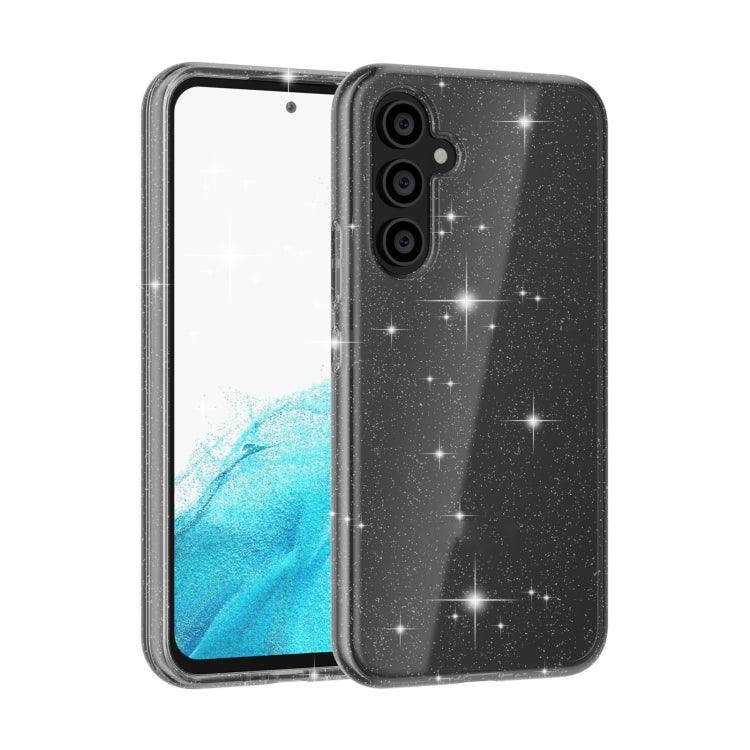 Samsung Galaxy A54 5G EU Shockproof Terminator Style Glitter Powder Phone Case Cover (Shiny Black)