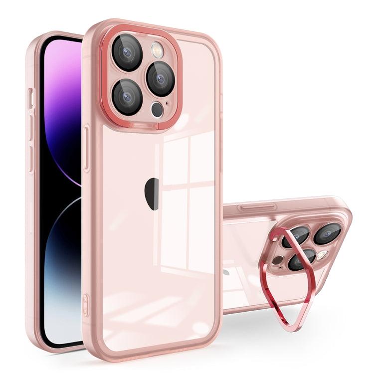 Apple iPhone 11 Pro Max Invisible Lens Bracket Matte Transparent Phone Case Cover (Pink)