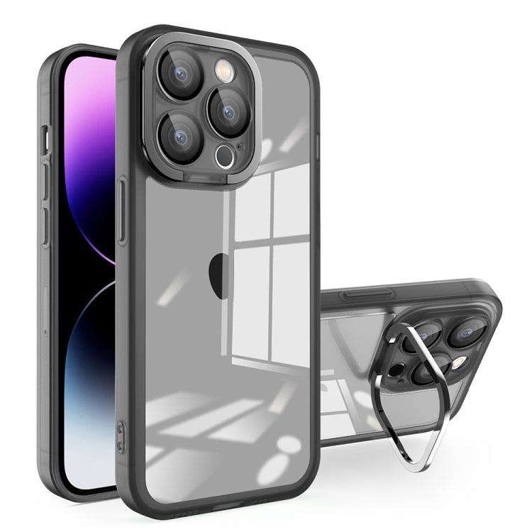 Apple iPhone 11 Pro Max Invisible Lens Bracket Matte Transparent Phone Case Cover (Black)