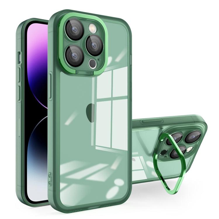 Apple iPhone XS Max Invisible Lens Bracket Matte Transparent Phone Case Cover (Dark Green)