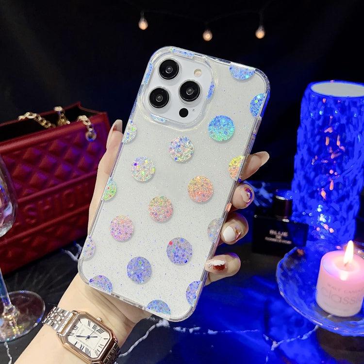 Apple iPhone 14 Pro Little Star Series Glitter Powder TPU Phone Case Cover (Polka Dots)