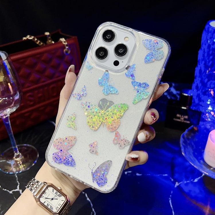 Apple iPhone 14 Pro Max Little Star Series Glitter Powder TPU Phone Case Cover (Butterflies)