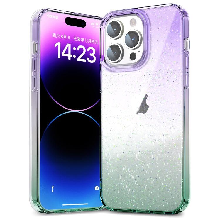 Apple iPhone 14 Pro Star Gradient Phone Case Cover (Purple Green)