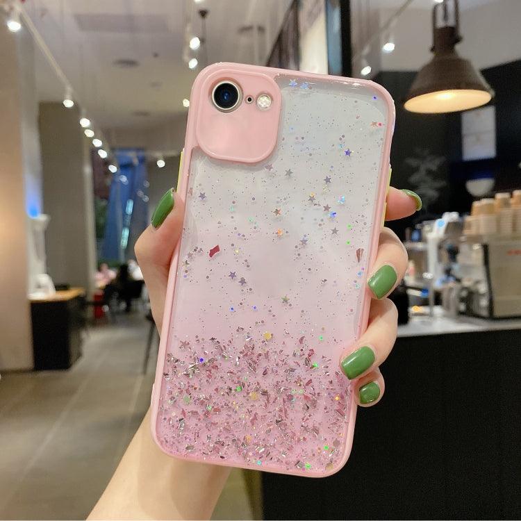 Apple iPhone SE 2022 / SE 2020 / 8 / 7 Starry Gradient Glitter Powder TPU Phone Case Cover (Pink)