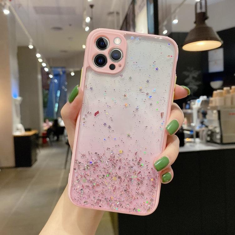 Apple iPhone 11 Pro Starry Gradient Glitter Powder TPU Phone Case Cover (Pink)