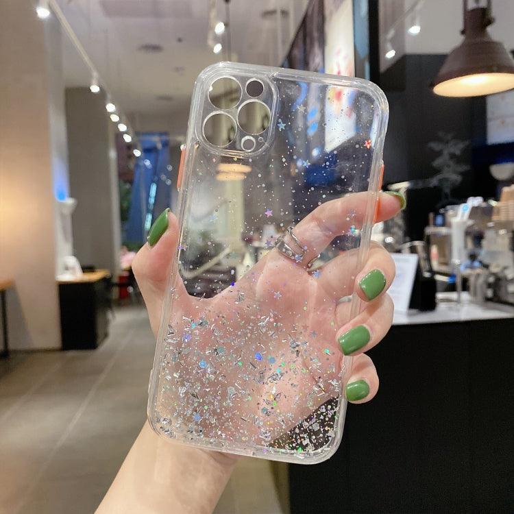 Apple iPhone 11 Pro Max Starry Gradient Glitter Powder TPU Phone Case Cover (Transparent)