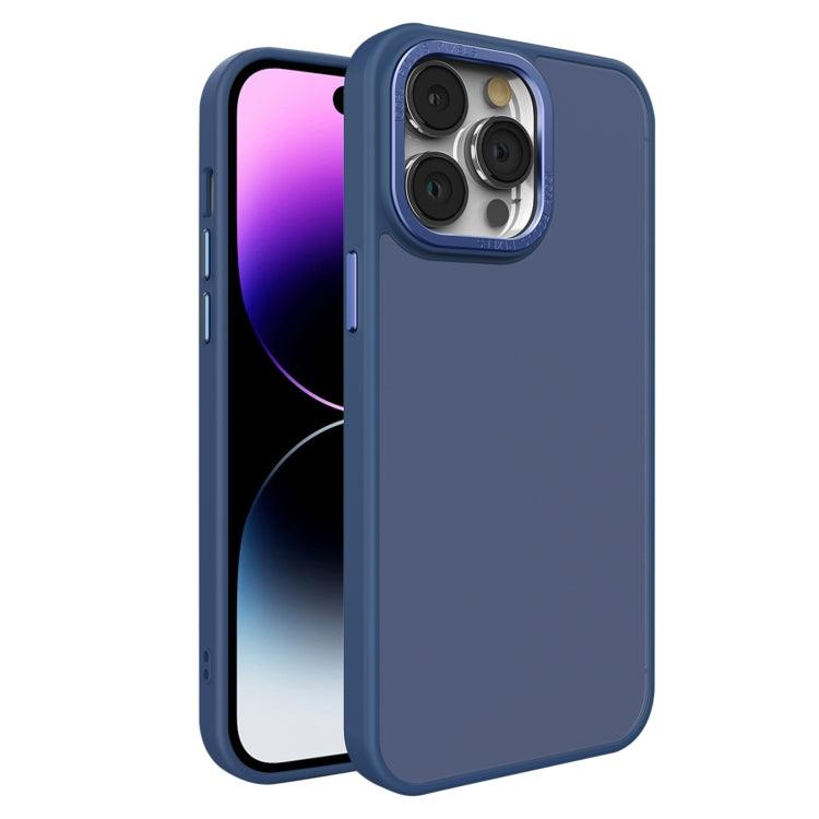 Apple iPhone 14 Pro All-inclusive TPU Edge Acrylic Back Phone Case Cover (Navy Blue)