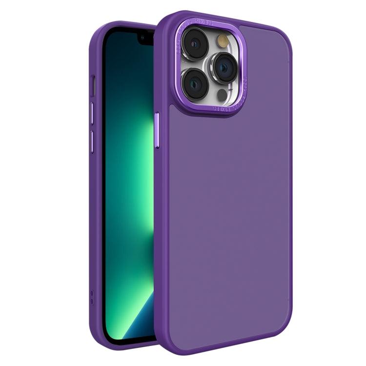 Apple iPhone 13 Pro Max All-inclusive TPU Edge Acrylic Back Phone Case Cover (Deep Purple)