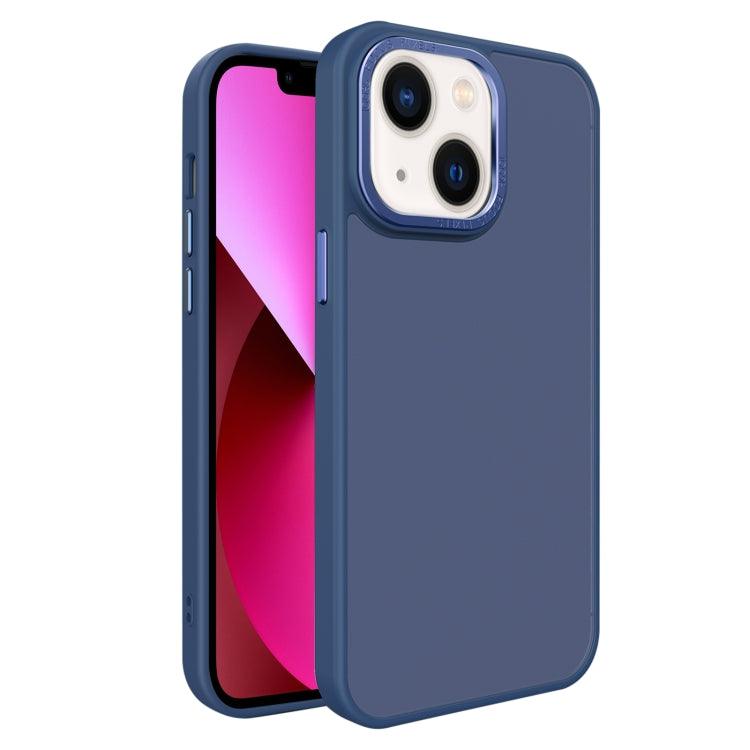 Apple iPhone 13 All-inclusive TPU Edge Acrylic Back Phone Case Cover (Navy Blue)