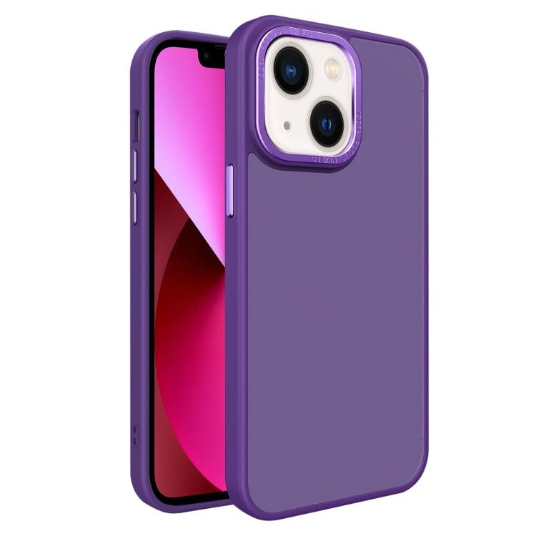 Apple iPhone 13 All-inclusive TPU Edge Acrylic Back Phone Case Cover (Deep Purple)