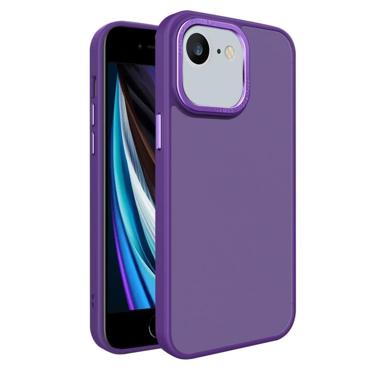 Apple iPhone SE 2022 /2020 / 7 / 8 All-inclusive TPU Edge Acrylic Back Phone Case Cover (Deep Purple)