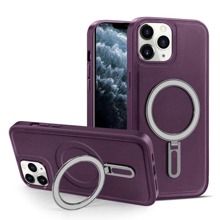 Apple iPhone 11 Pro Max MagSafe Magnetic Holder Phone Case Cover (Purple)