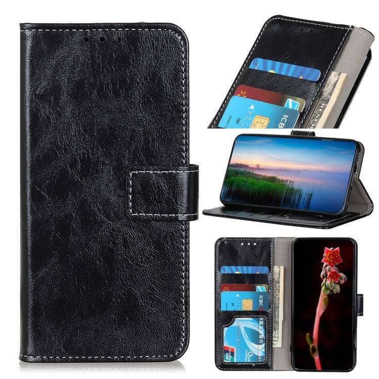 Xiaomi Redmi 9 Retro Crazy Horse Texture Horizontal Flip Leather Case with Holder & Card Slots & Wallet (Black) - Gadget Station