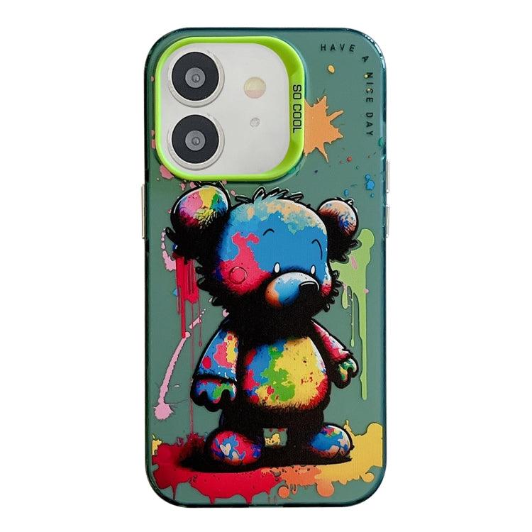 Apple iPhone 11 Animal Pattern Oil Painting Series PC + TPU Phone Case Cover (Colorful Bear)