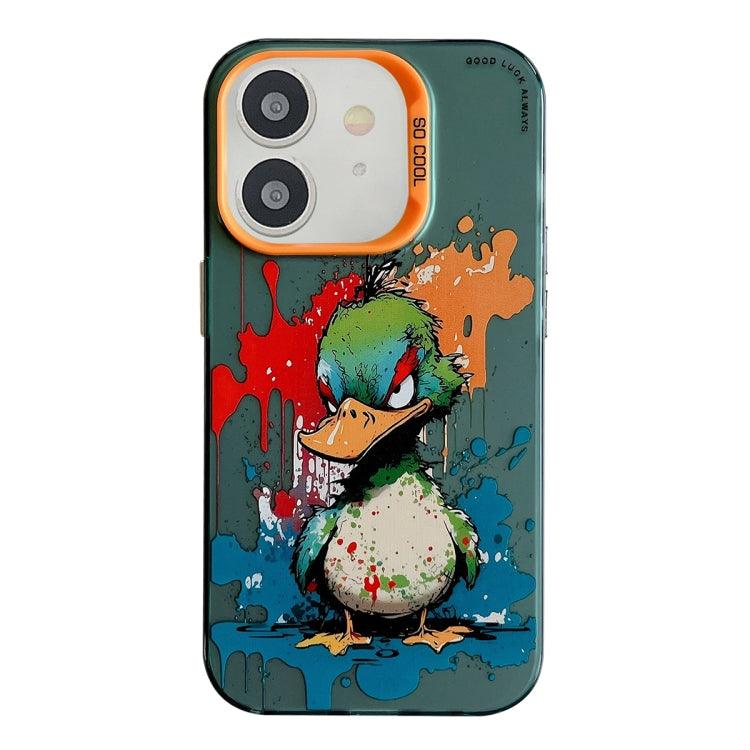 Apple iPhone 11 Animal Pattern Oil Painting Series PC + TPU Phone Case Cover (Angry Duck)