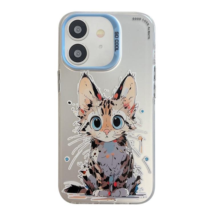 Apple iPhone 11 Animal Pattern Oil Painting Series PC + TPU Phone Case Cover (Stupid Cat)