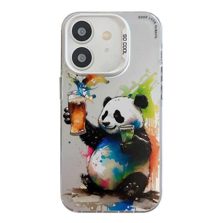 Apple iPhone 11 Animal Pattern Oil Painting Series PC + TPU Phone Case Cover (Panda)