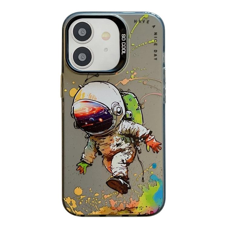 Apple iPhone 11 Animal Pattern Oil Painting Series PC + TPU Phone Case Cover (Astronaut)