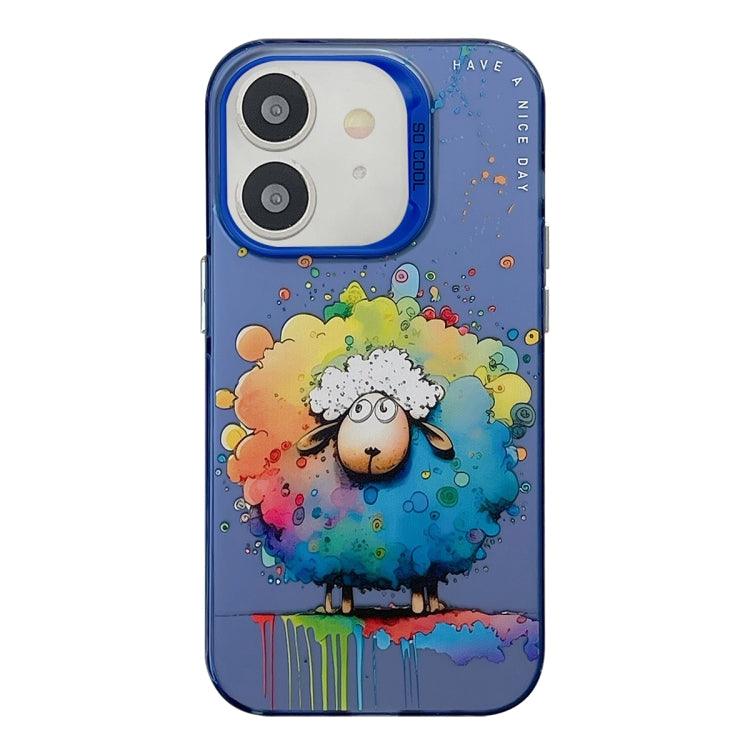 Apple iPhone 12 & 12 Pro Animal Pattern Oil Painting Series PC + TPU Phone Case Cover (Sheep)