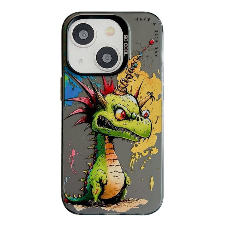 Apple iPhone 13 Animal Pattern Oil Painting Series PC + TPU Phone Case Cover (Dragon)