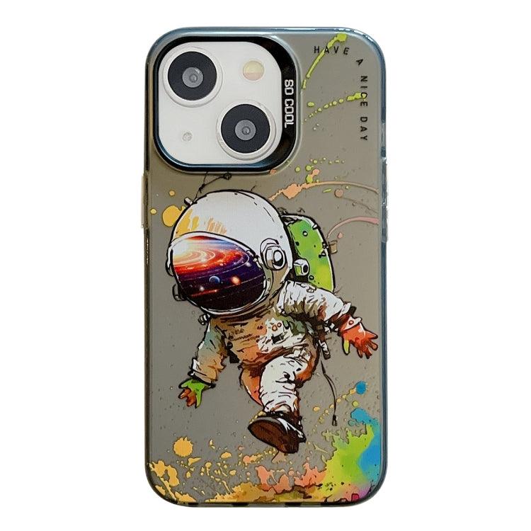 Apple iPhone 13 Animal Pattern Oil Painting Series PC + TPU Phone Case Cover (Astronaut)