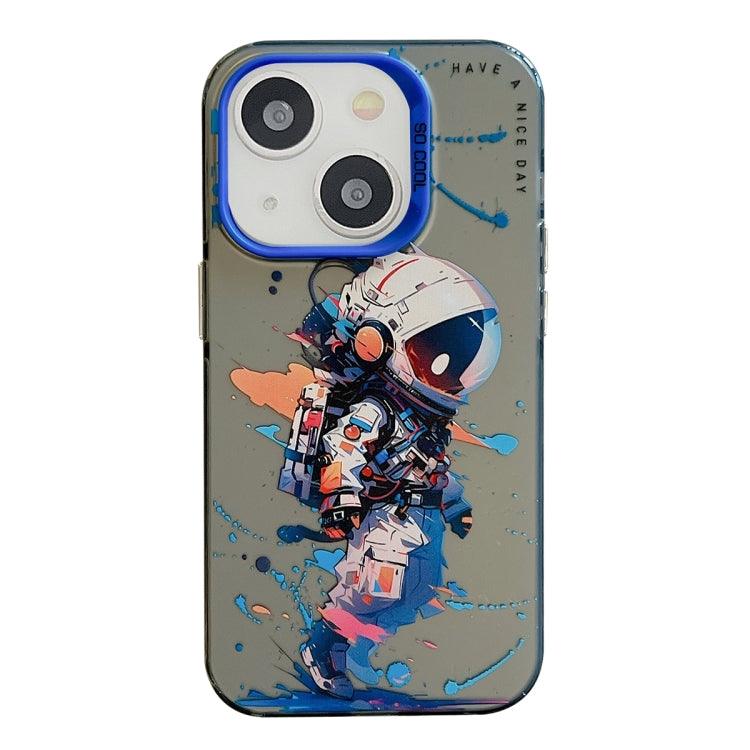 Apple iPhone 13 Animal Pattern Oil Painting Series PC + TPU Phone Case Cover (Tattered Astronaut)