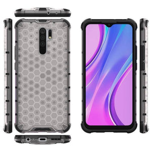 Xiaomi Redmi 9 Shockproof Honeycomb PC + TPU Protective Case (Transperant) - Gadget Station