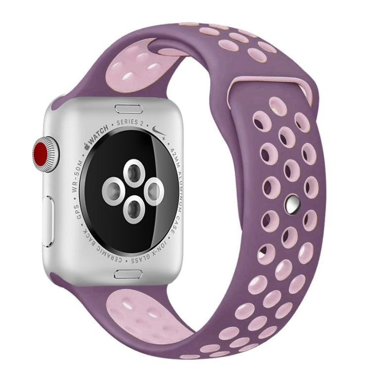 Apple Watch Ultra 2, Ultra 1, Series 9, 8, 7, 6, SE, 49mm, 45mm, 44mm, 42mm Sport Silicone Watch Band Standard Edition (Purple Pink)