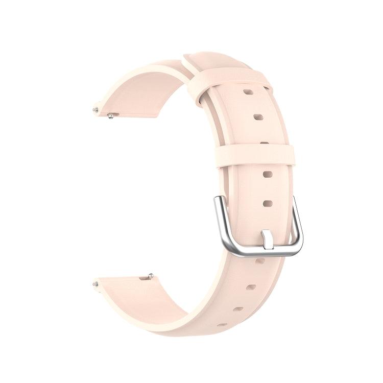Samsung Galaxy Watch 22mm Leather Strap with Round Tail Buckle (Light Pink)