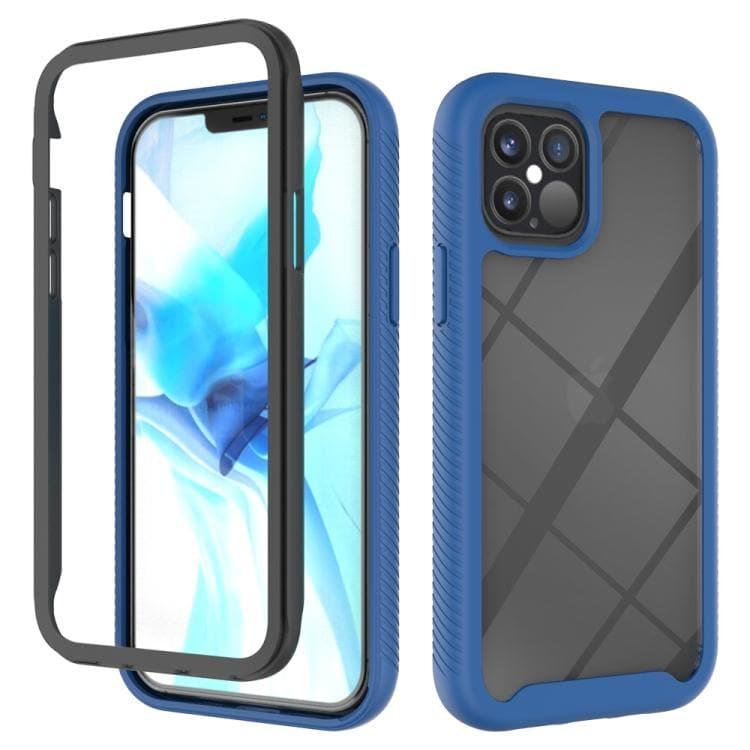 Apple iPhone 12 / 12 Pro Starry Sky Solid Color Series Shockproof PC + TPU Protective Case Cover (Royal Blue)