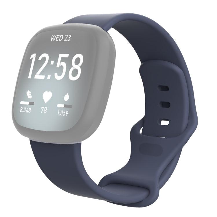 Fitbit Versa 4, Versa 3 / Sense Silicone Replacement Strap Watchband, Size: S (Blue Grey)