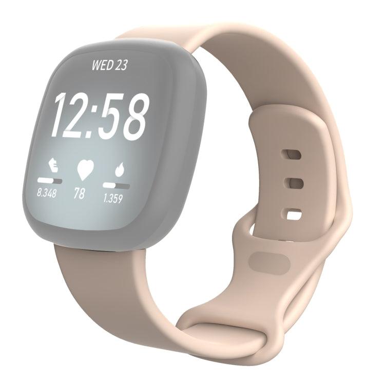 Fitbit Versa 4, Versa 3 / Sense Silicone Replacement Strap Watchband, Size: S (Sand Pink)
