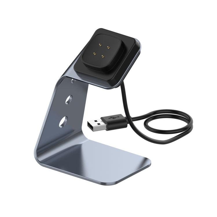Fitbit Versa 3 , Versa 4 / Fitbit Sense Aluminum Alloy Charger Holder with Chip Protection, Support Fast Charging (Grey)