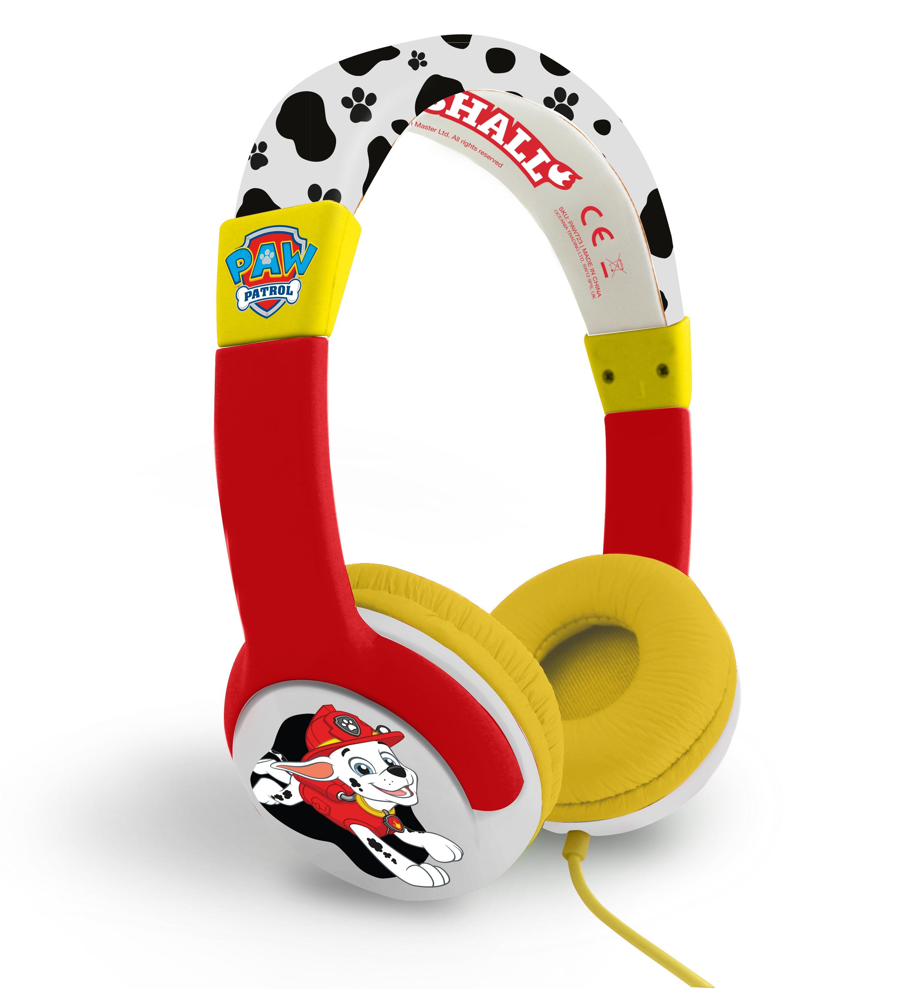 PAW Patrol Marshall White/Red Kids Children's Wired On-Ear Headphones | Official Nickelodeon / PAW Patrol Merchandise