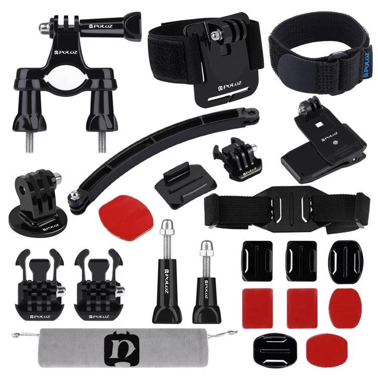 24 in 1 Bike Mount Accessories Combo Kits (Wrist Strap + Helmet Strap + Extension Arm + Quick Release Buckles + Surface Mounts..) for GoPro HERO10 Black / HERO9 Black / HERO8 Black, DJI Osmo Action and Other Action Cameras