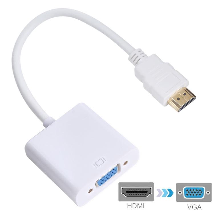 20cm HDMI 19 Pin Male to VGA Female Cable Adapter (White)