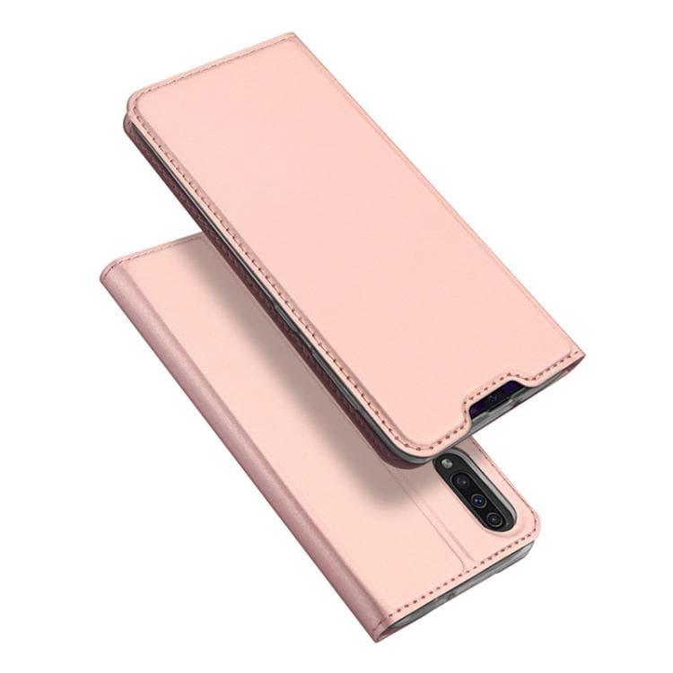 DUX DUCIS Skin Pro Series Horizontal Flip PU + TPU Leather Case Cover Samsung Galaxy A50, with Holder & Card Slots (Rose Gold)