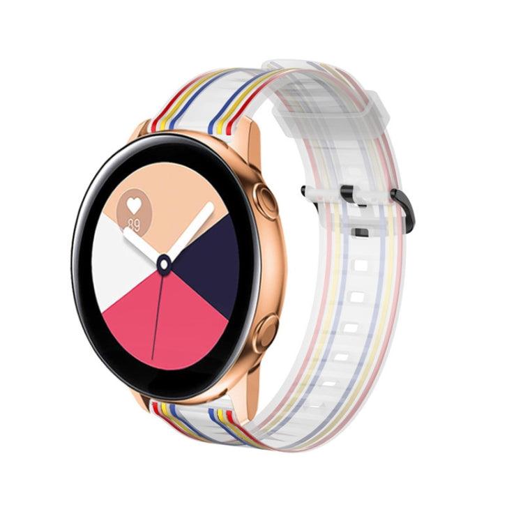 20mm For Huami Amazfit GTS / Samsung Galaxy Watch Active 2 (40mm & 44mm), Galaxy Watch Active (40mm), Galaxy Watch (42mm), Galaxy Watch 3 (41mm) / Huawei Watch GT2 42MM Striped Silicone Strap Band (White)